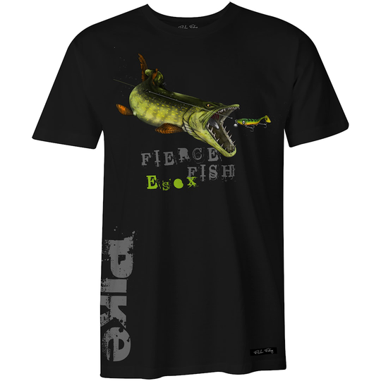 Fladen Hungry Pike musta t-paita