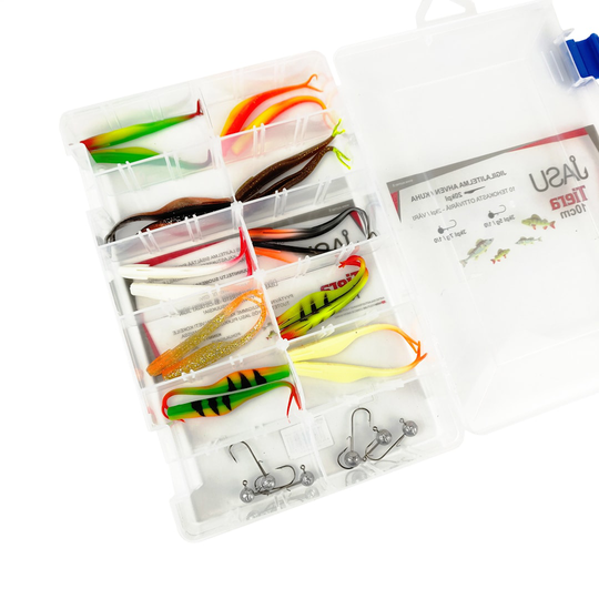Jasu Tiera jigilajitelma 10 cm 20 kpl + jigipäät