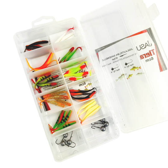 Jasu Tiera jigilajitelma 6 cm 40 kpl + jigipäät