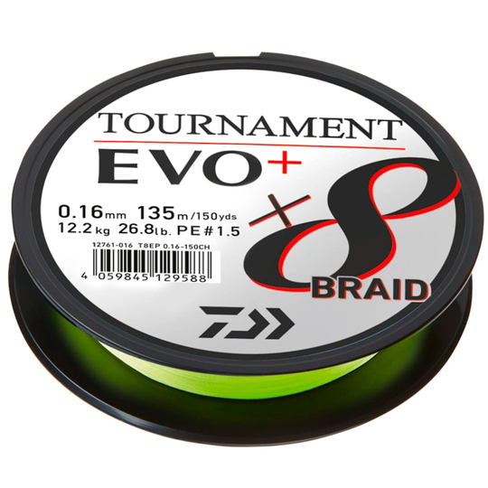 Daiwa Tournament X8 EVO+ chartreuse 135 m kuitusiima