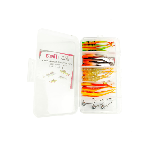 Jasu Tiera jigilajitelma 8 cm 16kpl + jigipäät
