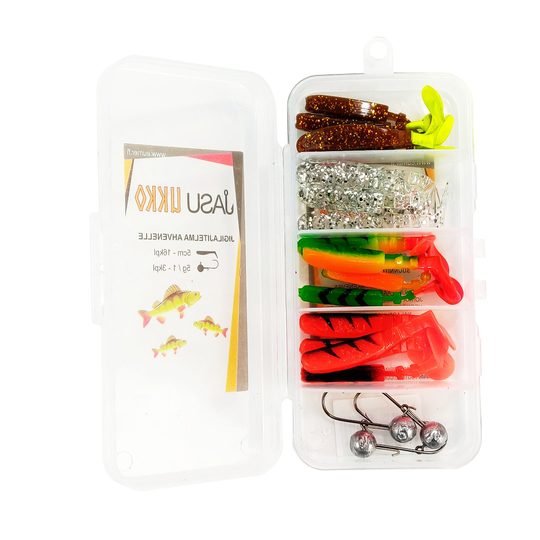 Jasu Ukko jigilajitelma 5 cm 16kpl + jigipäät