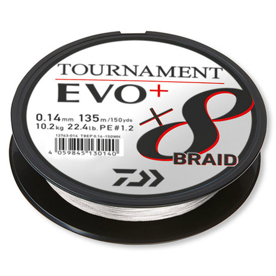 Daiwa Tournament X8 EVO+ valkoinen 135 m kuitusiima